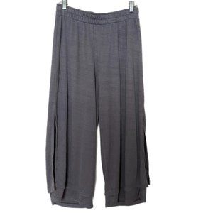 Pickadilly Canada Pebble Grey Bonnies Cropped Knit Layered Side Button Pants M